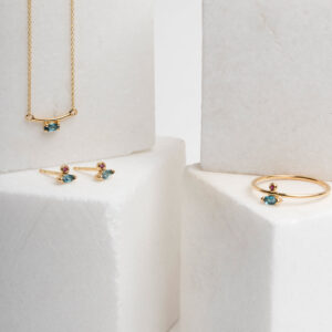 Δαχτυλίδι με ρουμπίνι και blue topaz